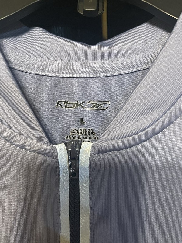 Reebok Speedwick 1/4 Zip Short Sleeve Mock Neck Athletic Blue Silver boys Lg gallery