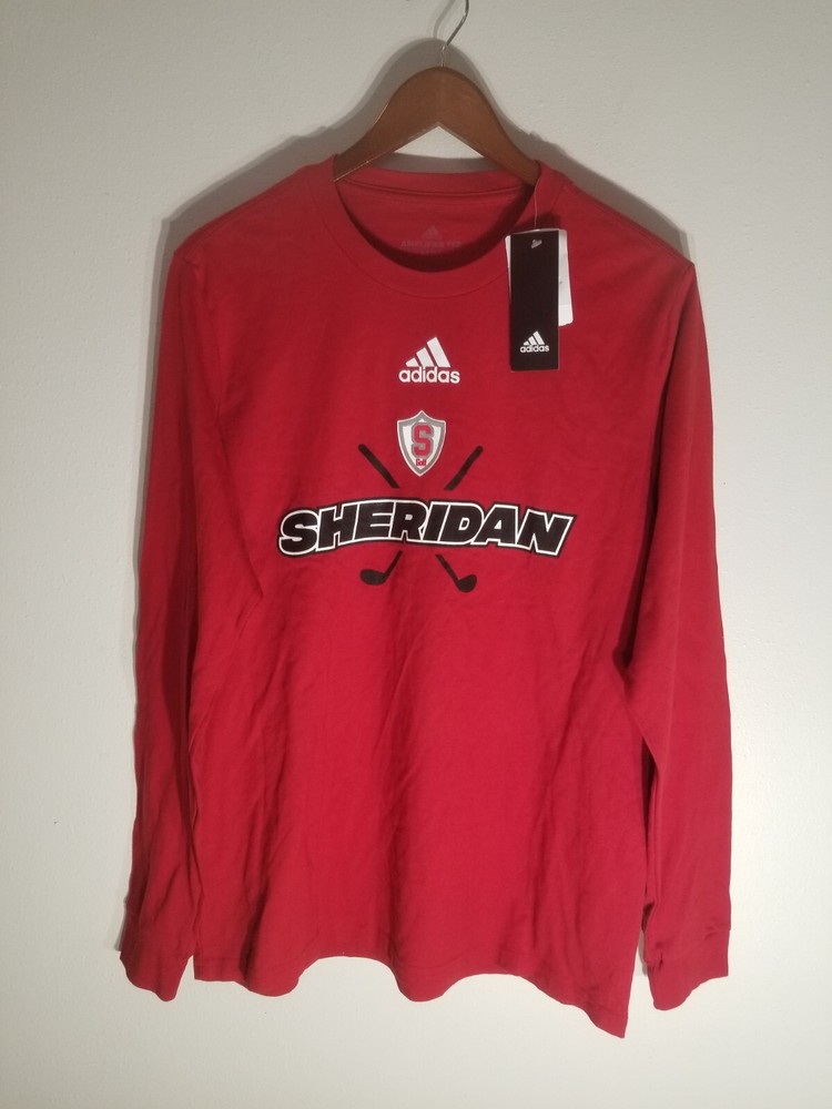 Adidas Amplifier Long Sleeve Tee Sheridan Golf Red Size Medium New With Tags