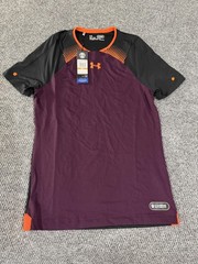 Under Armour Shirt Mens Small Purple Black NFL Combine HeatGear Fitted Football