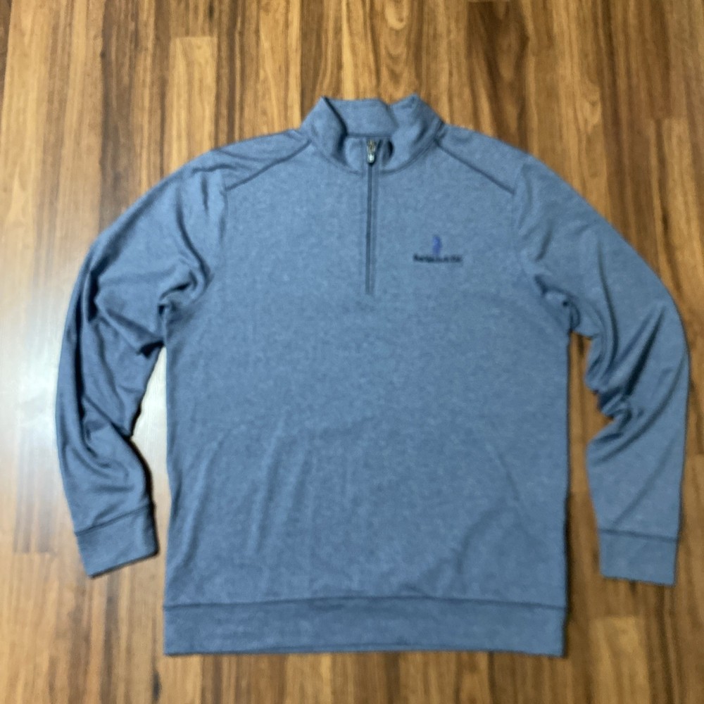 Cutter & Buck x Ponte Vedra Inn & Club Logo Pencil Striped 1/4 Zip Blue Men’s L