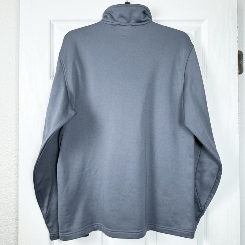 Adidas Men's 1/4 Zip Pullover Medium Gray Black 3-Stripe Zippered Chest Pocket gallery