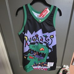 Headgear Classics Rugrats Reptar Basketball Jersey Tank Top Black Green M