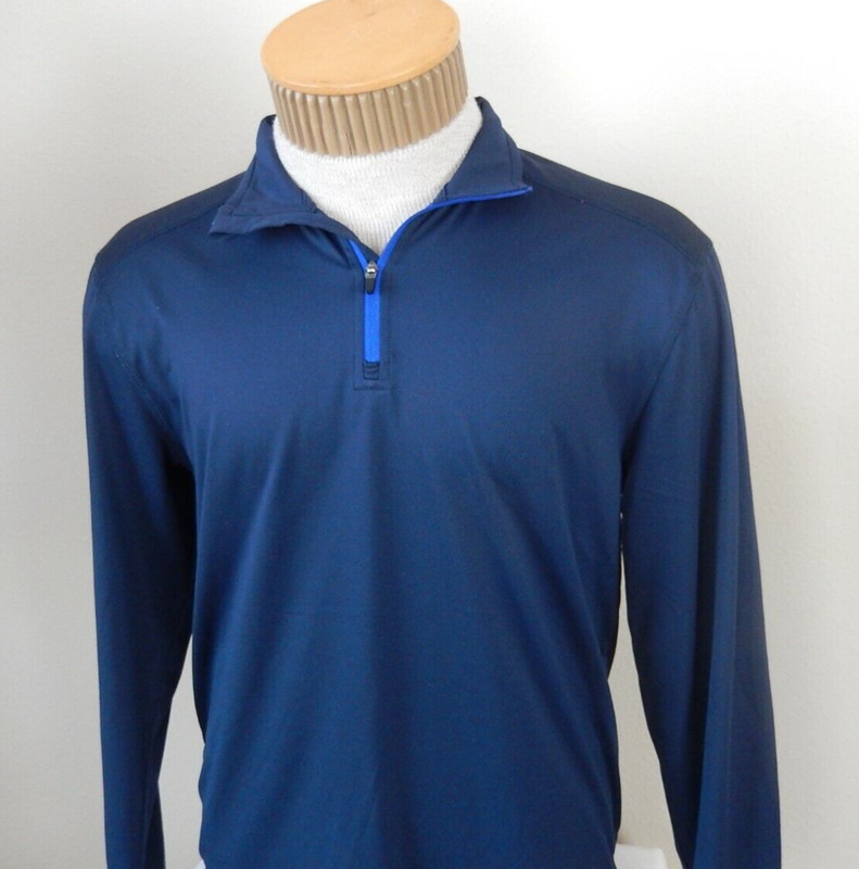 Starter Mens Dri-Star 1/4 Zip Pullover Size S 34/36Navy Athletic Exercise Shirt gallery