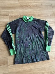 Vintage 80s/90s Adidas Goalkeeper Long Sleeve Shirt Jersey Mens M Scribble Green