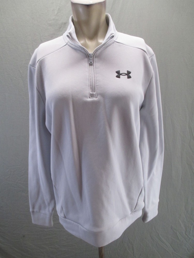 Under Armour Size SM Mens Gray Soft Shell 1/4 Zip Activewear Loose Pull Over 219