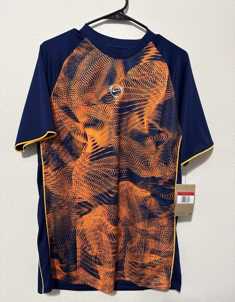 Nike Men Dri-Fit Blue/orange Soccer Jersey HV1824-494 Men Size Large