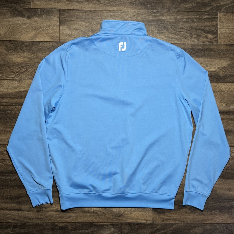 FootJoy Quarter Zip Pullover Mens Medium Blue Golf Performance Jersey Eagle Logo gallery