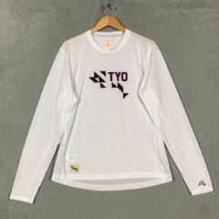 Tracksmith Tokyo Twilight Shirt Men’s Large L White Mesh Long Sleeve TKO Logo