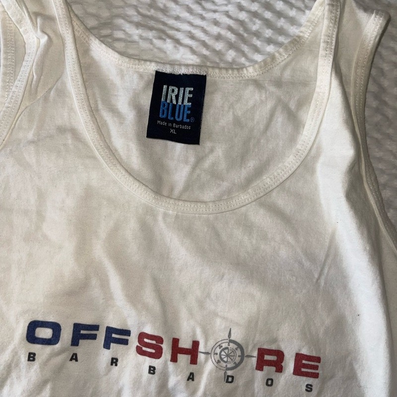 Offshore Barbados White Tank Top Size XL Iris Blue gallery