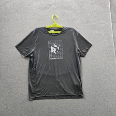 Under Armour Men Shirt L/G Gray Logo Graphic Activewear Fitted Short Sleeve