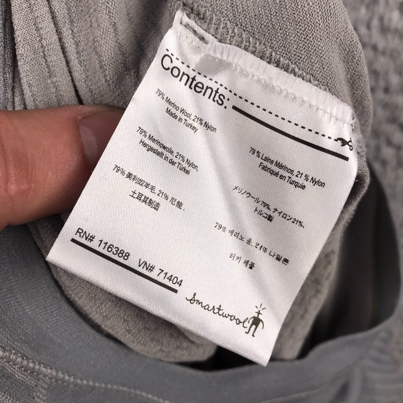 Smartwool Intraknit Thermal Merino Base Layer Crew Shirt Mens L Gray Wool LS gallery