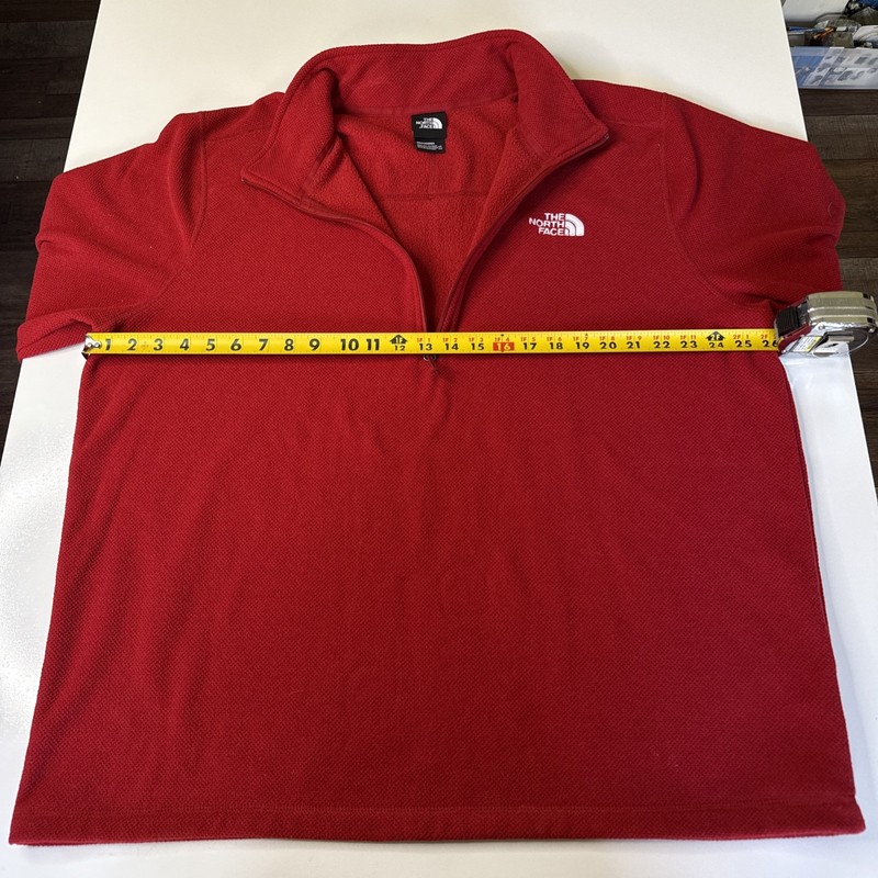 THE NORTH FACE 1/4 Zip Fleece Pullover Red SZ XXL Waffle Knit gallery