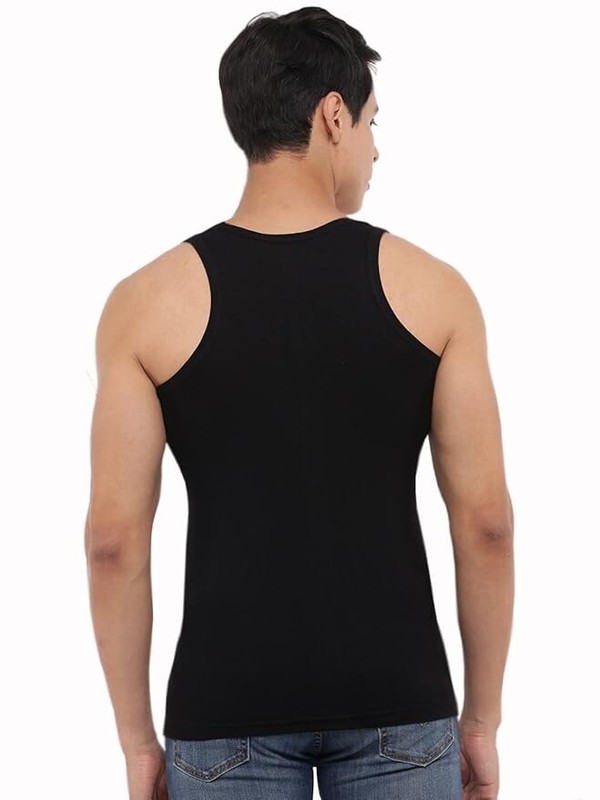 Dollar Bigboss Men's Vest 100% Combed Styled Stretch Sleeveless Scoop Neck Rib F gallery