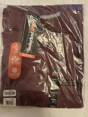 Timberland PRO Wickwork Men’s Long Sleeve Shirt Maroon Logo Sleeve Size M