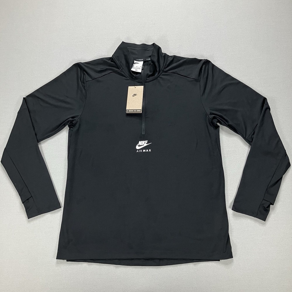 FQ2206-010 Nike Sportswear Mens Air Max Half-Zip Gym Running Top Black Size Vary