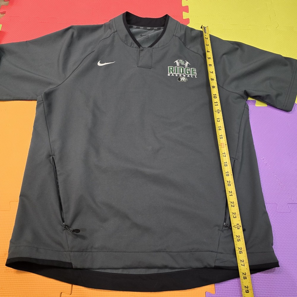 Nike Ridge Baseball Training Pullover Windshirt Gray Men's Large Short Sleeve