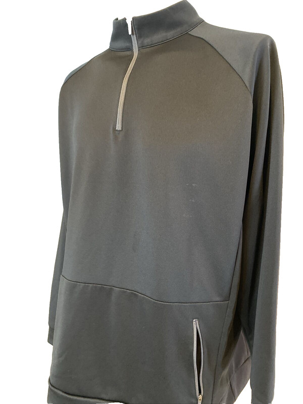 Mizzen + Main Black Long Sleeve Stand Up Collar Athletic Top 1/4 Zip Sz XL Trim gallery