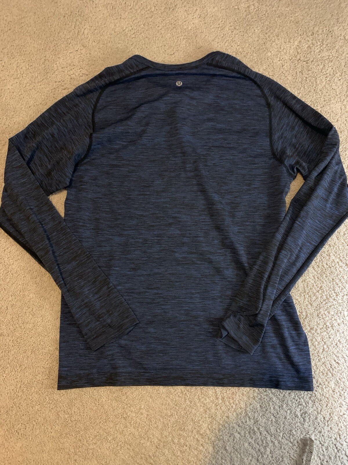 Lululemon Shirt Mens Medium Henley Metal Vent Tech Active Performance Blue gallery