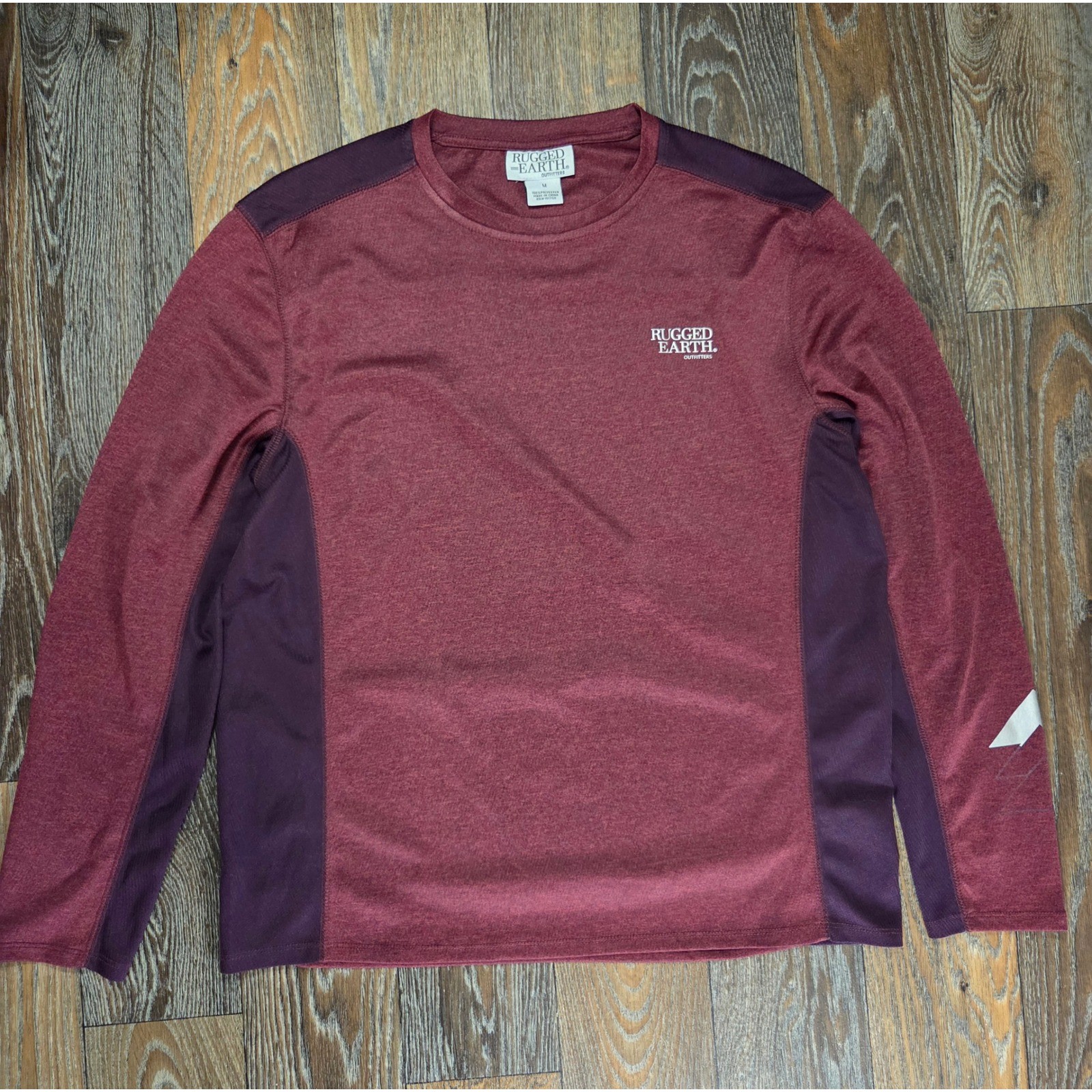 Rugged Earth Outfitters Mens Medium Long Sleeve Performance Shirt Burgundy Plum gallery