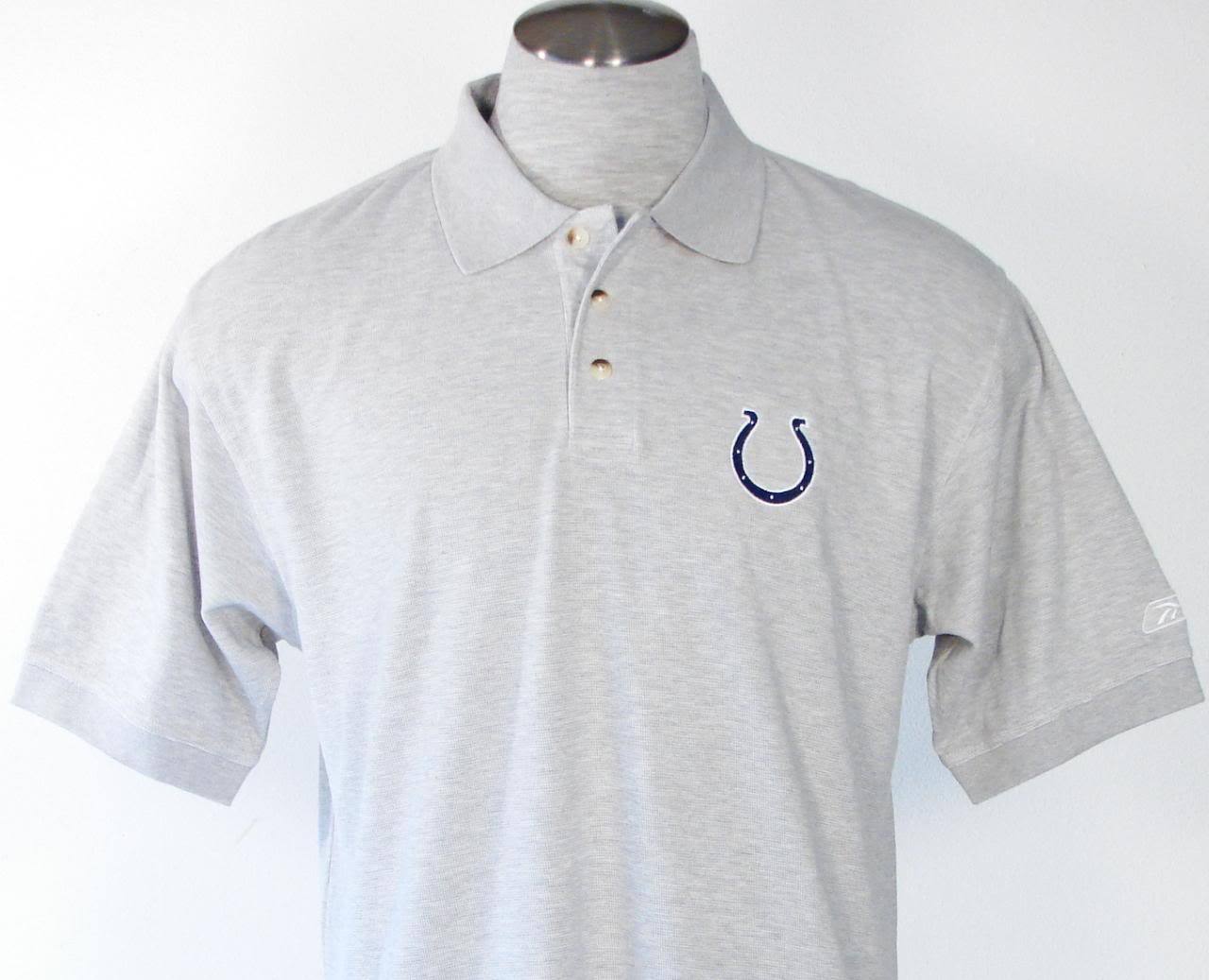 Reebok Play Dry Gray NFL Indianapolis Colts Short Sleeve Polo Shirt Men's NWT gallery