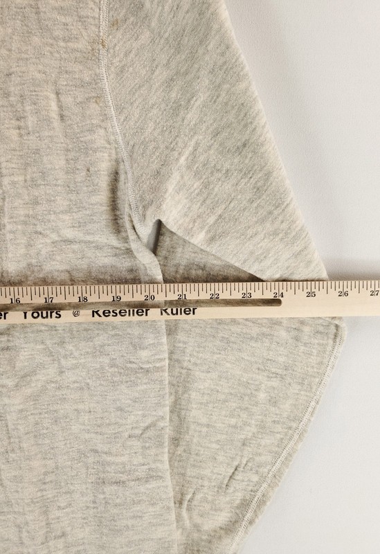 LL Bean River Driver's Shirt Cotton Wool Nylon Blend Henley Shirt Cream Mens L gallery