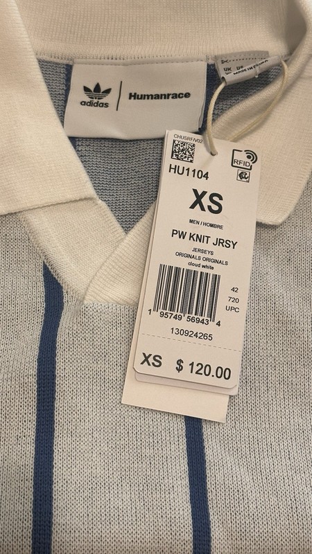 Adidas X Pharrell Williams Mens X-Small Humanrace Cloud White Knit Jersey HU1104 gallery