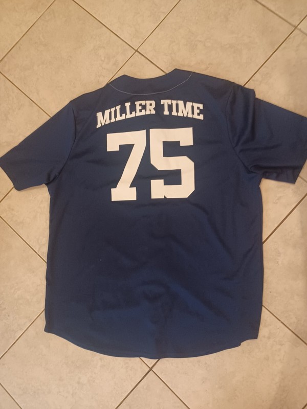 Retro Miller Lite Beer #75 Baseball Jersey Double sided 2014 Blue sz X-Large XL gallery