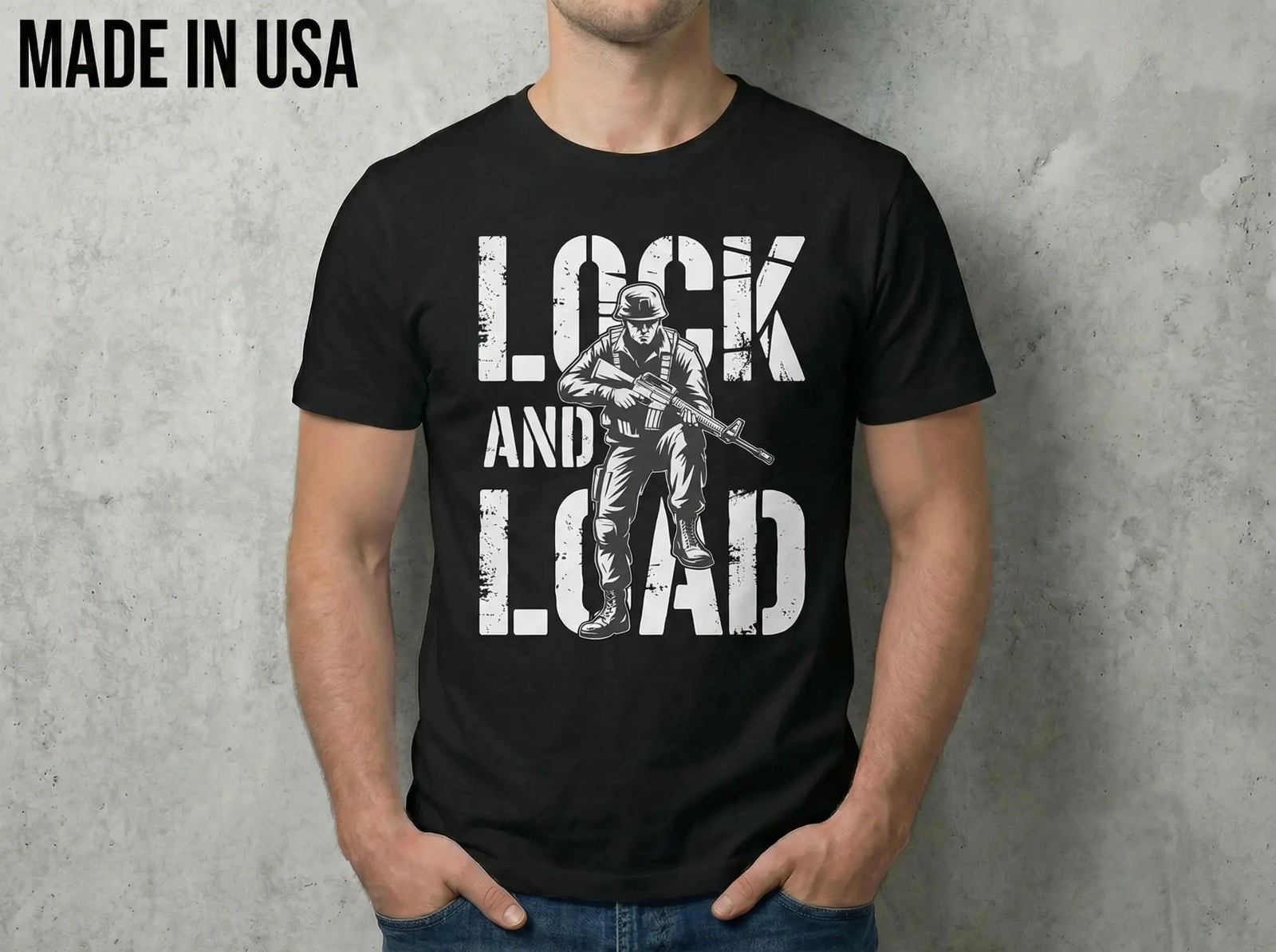 New Soldier Lock and Load Military Style - MADE IN USA T-SHIRT Size S-2XL gallery