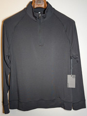 G/FORE NWT Mens Luxe Staple Midlayer 1/4 Zip Pullover Medium Onyx Blend LS New