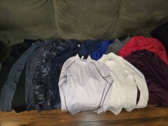 Pre-owned 12 Mock Neck Compression Shirts long Sleeve & 7 Regular Compression…