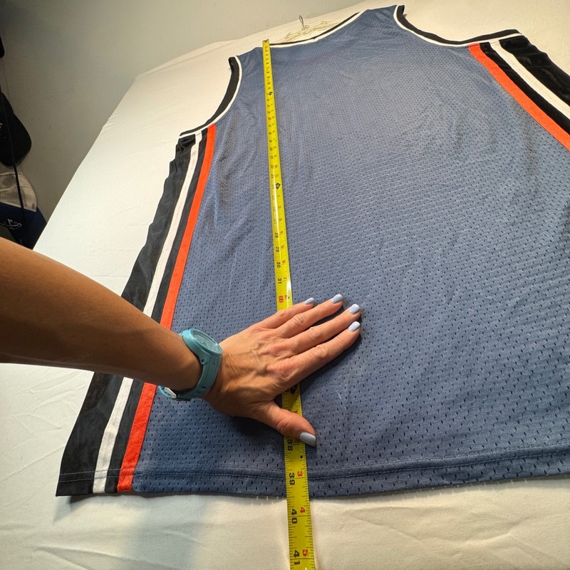 WuHou Basketball Jersey Turn Up Graphic Mens XXXL Blue Mesh Sleeveless Shirt gallery