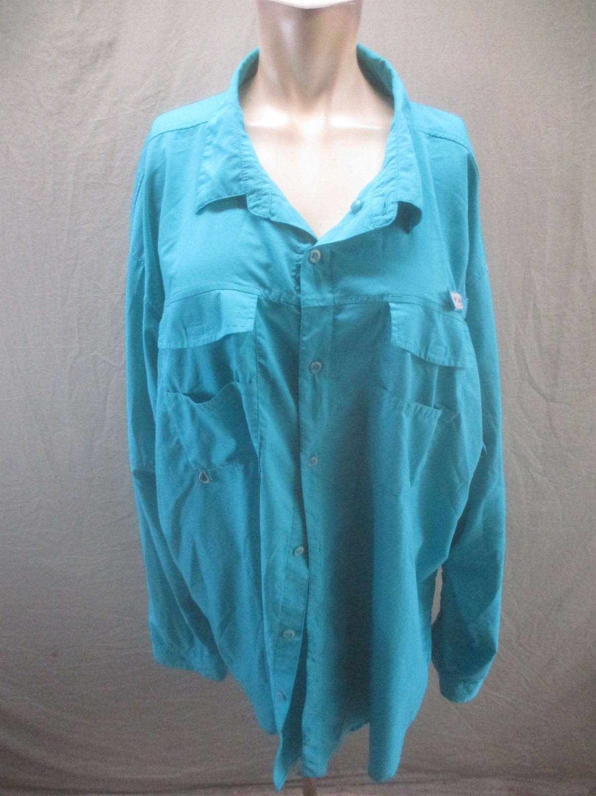 Columbia Size 2XT Mens Blue PFG Long Sleeve Collared Button Up Outdoor Shirt 140 gallery