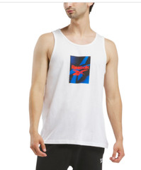 Reebok Men’s Graphic Tank Top – White Size XL