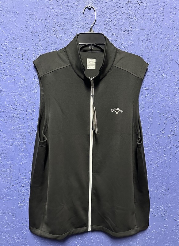 Size Large-Tall Callaway Full Zip Golf Vest Men's CGKS9H9XDS Caviar Polyester gallery