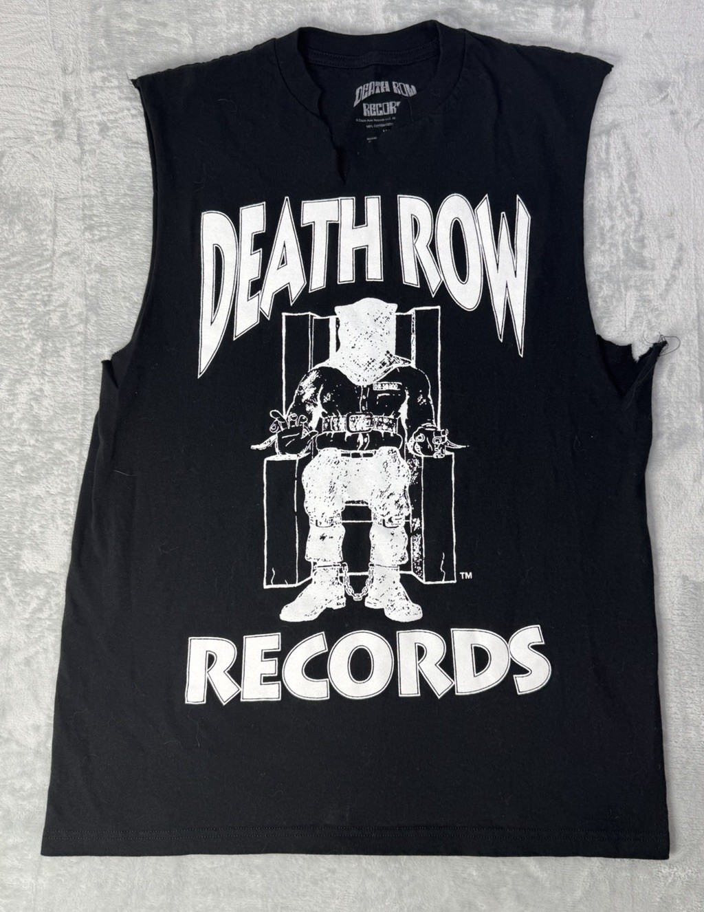Death Row Records Cut Off Sleeveless Tank Top Men’s M Black Distressed Muscle gallery