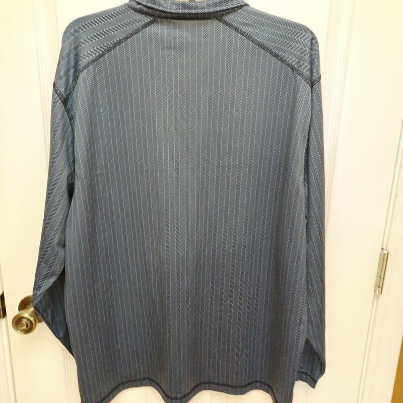 MEN'S ROUNDTREE & YORKE PERFORMANCE BLUE LONG-SLEEVE 1/4 ZIPPERED BLUE SHIRT XL gallery