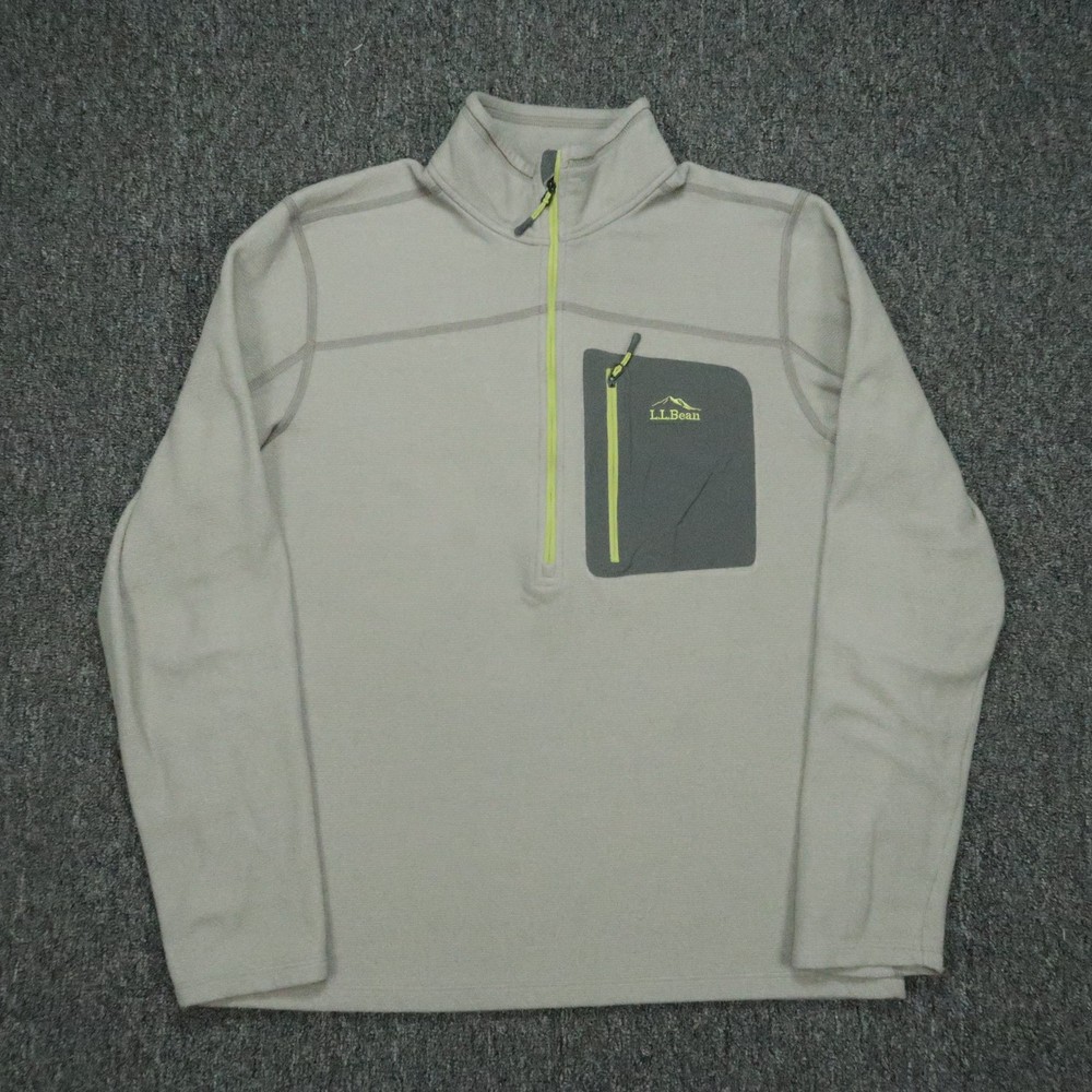 LL Bean Pullover Mens Medium Half Zip North Ridge Fleece Hiking Slightly Fitted