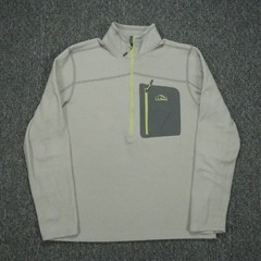LL Bean Pullover Mens Medium Half Zip North Ridge Fleece Hiking Slightly Fitted