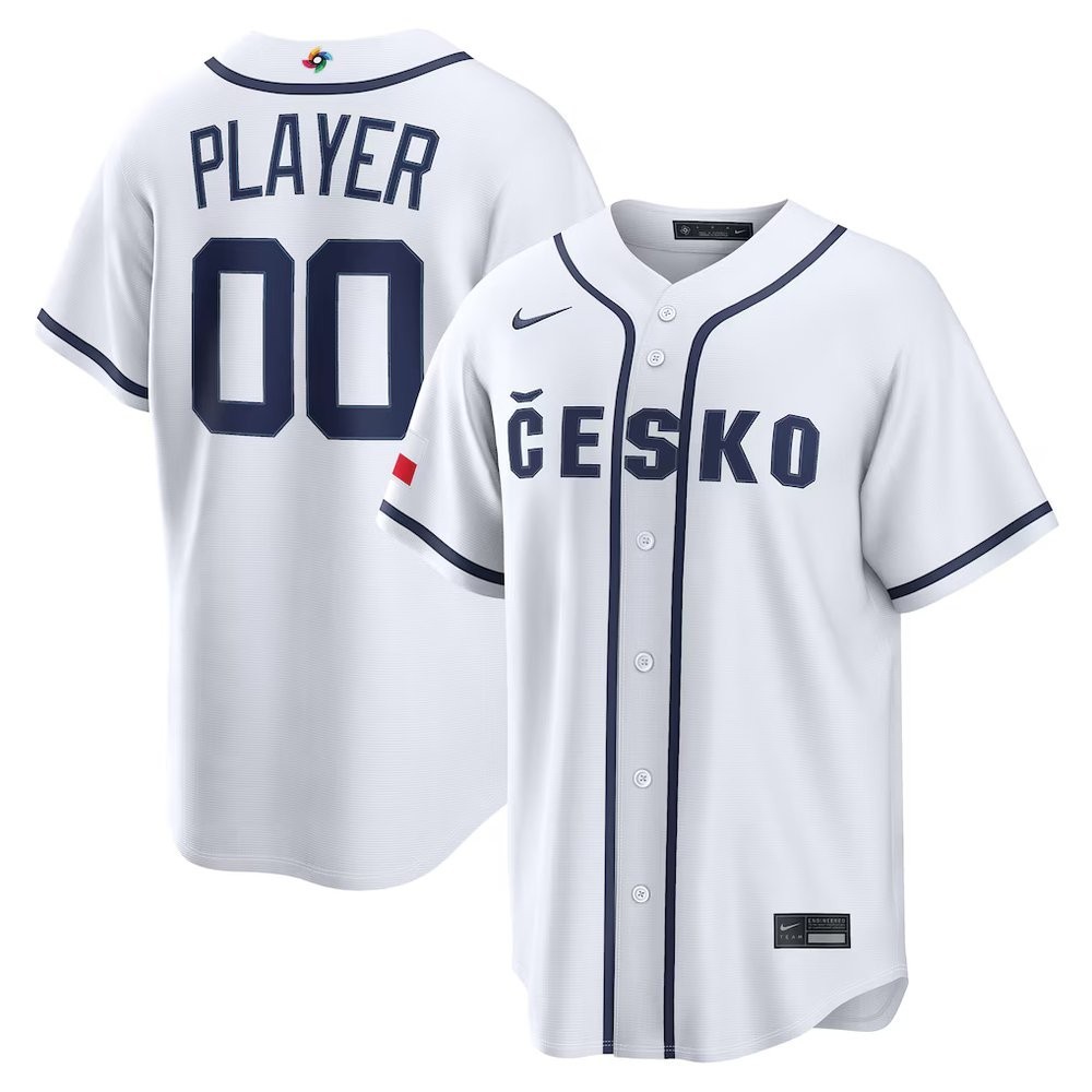 Custom Nike 2026 World Baseball Classic Czech Republic Home Edition White Jersey gallery