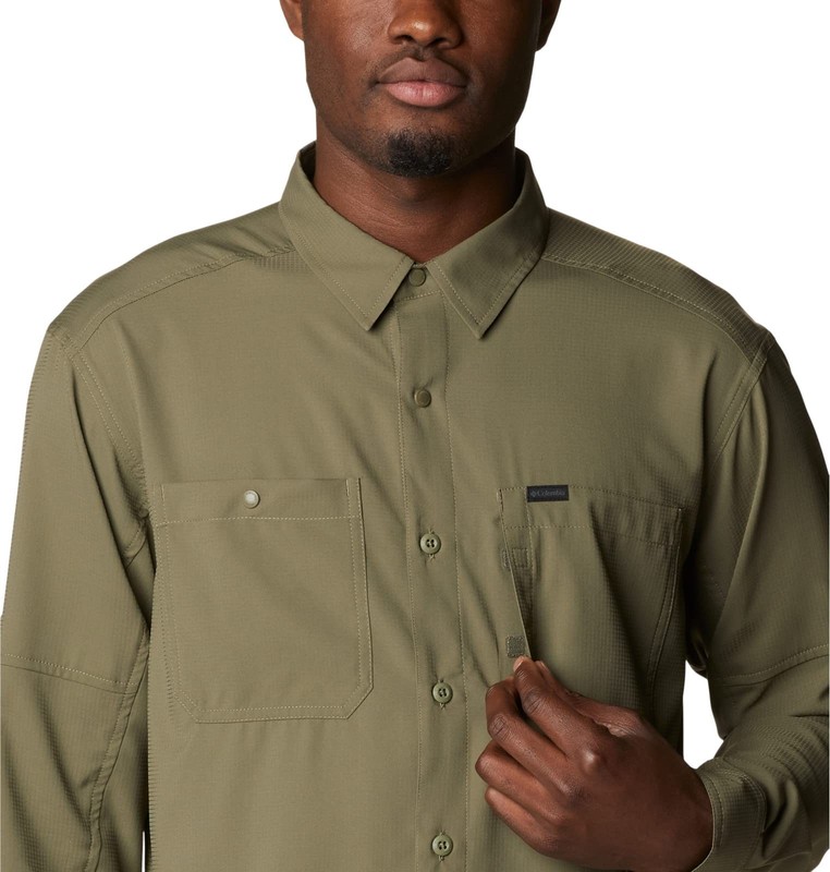 Columbia Men's Silver Ridge Utility Lite Long Sleeve Hiking Shirt, Stone Green, gallery