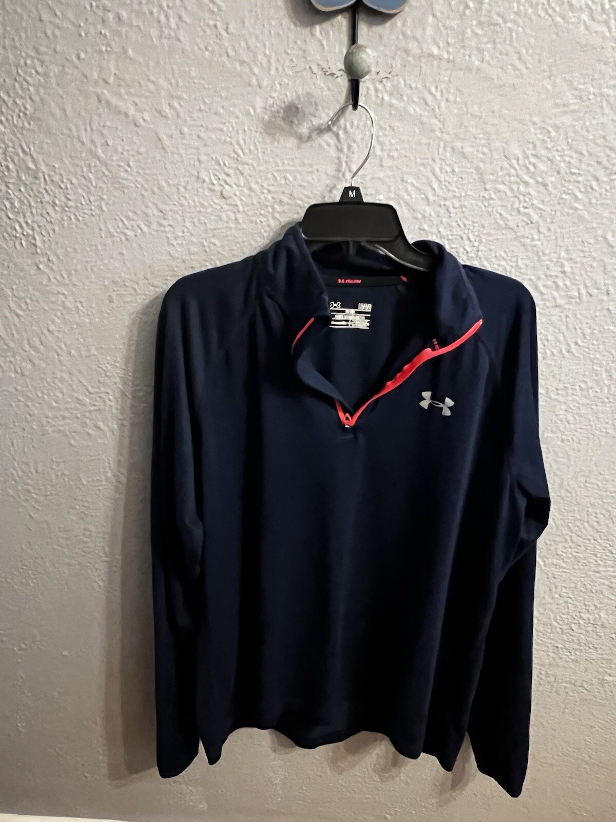 Under Armour Sweater Mens Size Large Navy Blue HeatGear Run 1/4 Zip gallery