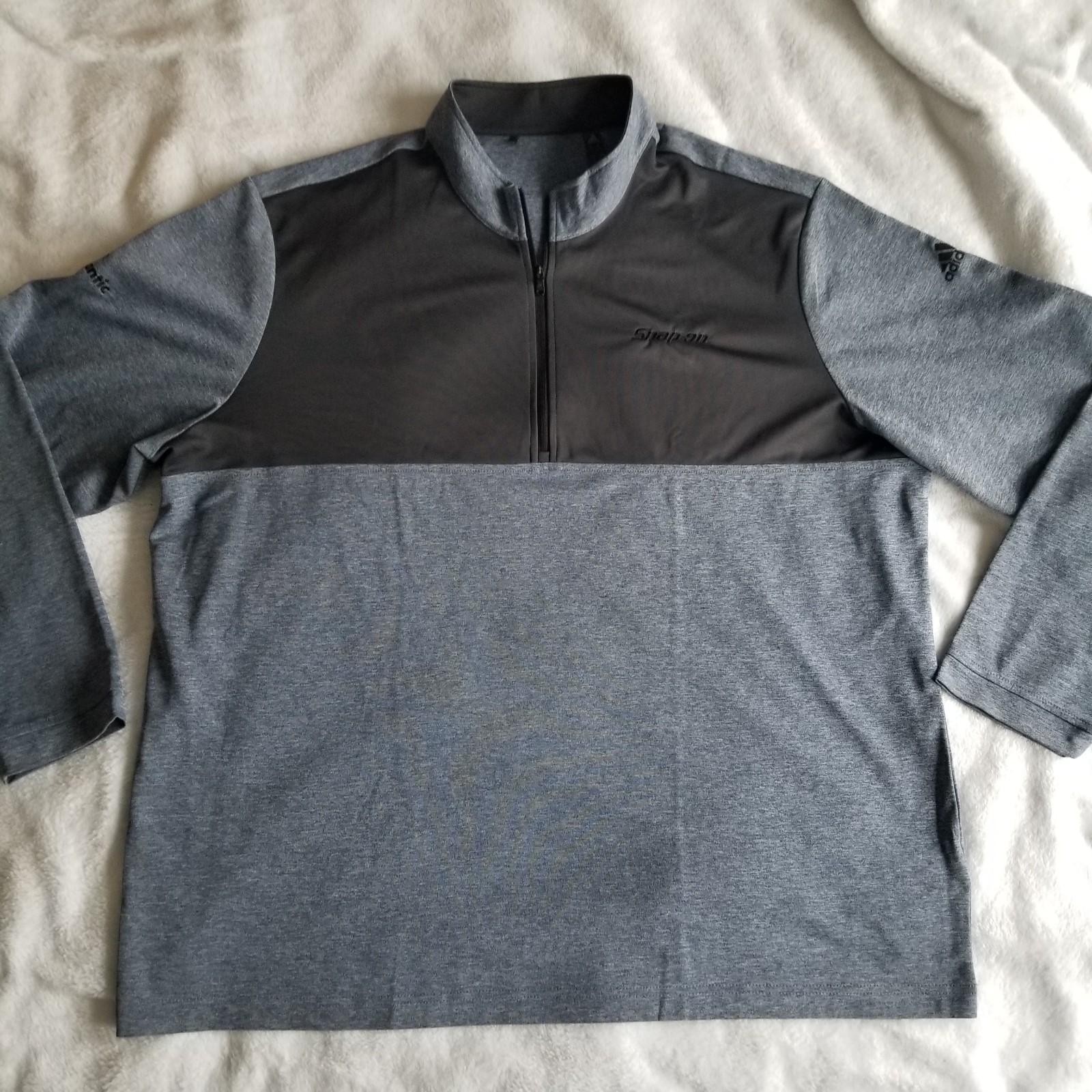 Snap On Adidas Pullover 2XL Gray Shirt Long Sleeve 1/4 Zip Looks New gallery