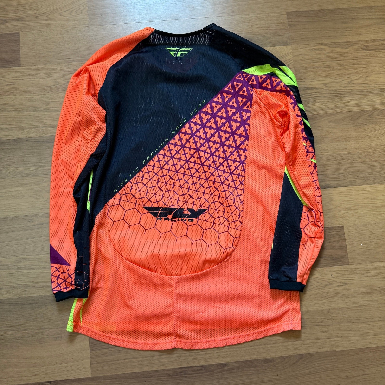 Men's Fly Racing Kinetic Trifecta Orange Mesh BMX Jersey Motocross Shirt Sz M gallery