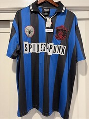 Marvel Punk Spider-Man Soccer Jersey H. Brown Size Adult Med Blue Boxlunch NWT