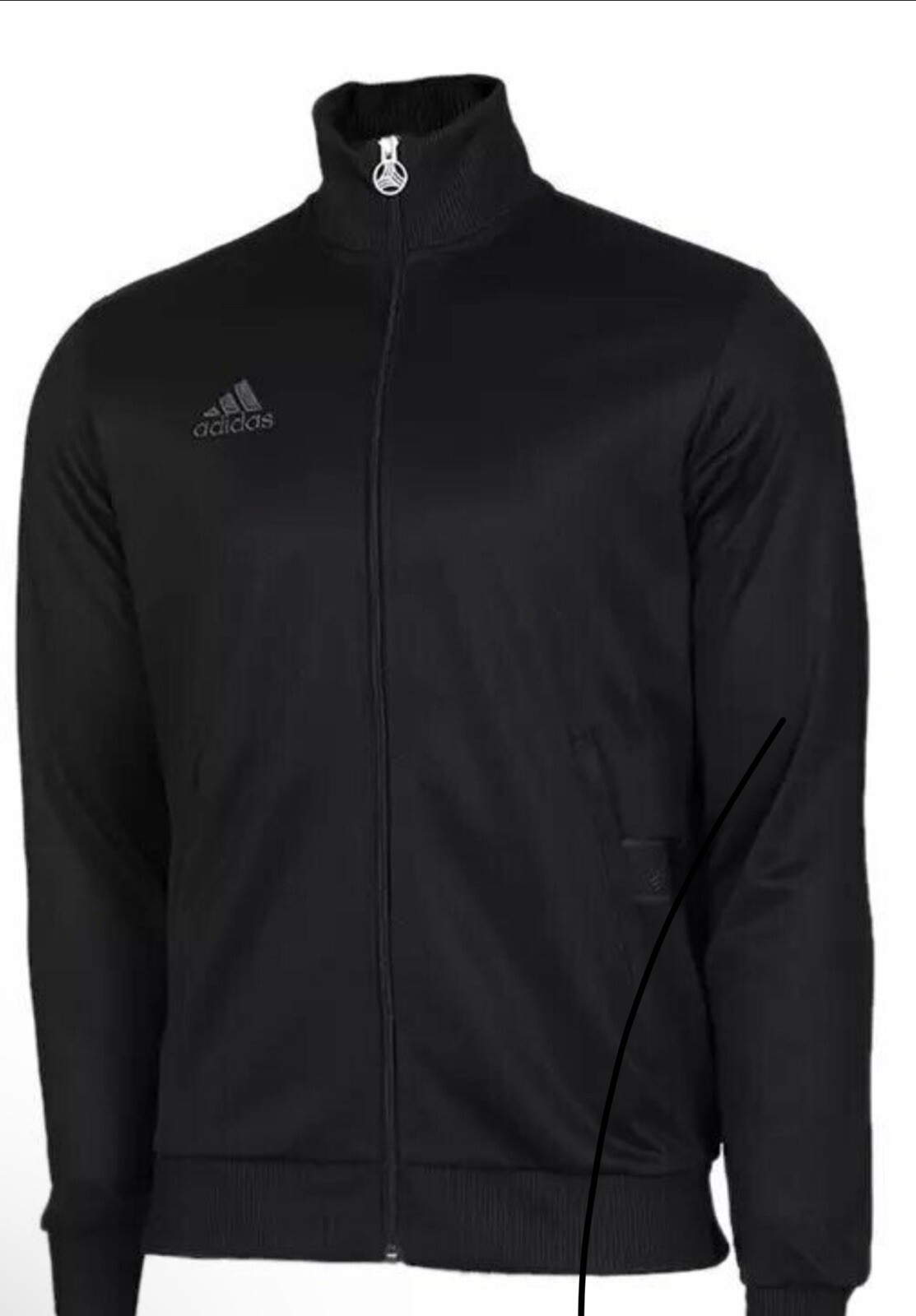 Adidas Men's Tan Heavy Club Track Jacket Football Soccer Black DY5826 Size XL gallery
