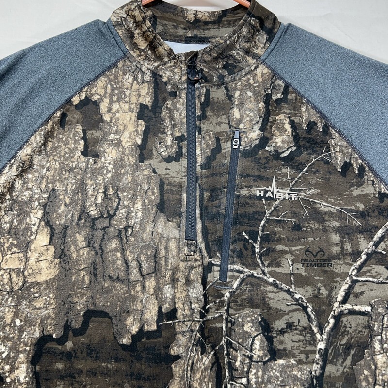 Habit Realtree Timber1/4 Zip Performance Layer Long Sleeve Shirt Men’s Size XL gallery