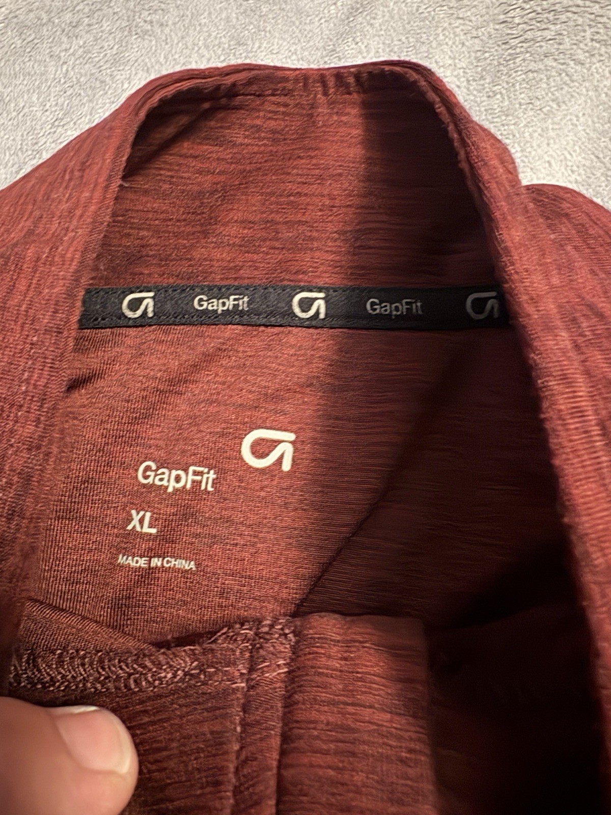GAP Fit Shirt Men's XL Red Long Sleeve Shirt 1/4 Zipper Athletic Wear GapFit gallery