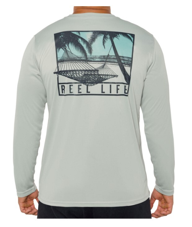REEL LIFE MEN'S SUN DEFENDER LONG SLEEVE UV TEE, 3XLARGE, VAPOR BLUE *NWT gallery