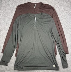 Vuori Lot of 2 Men’s XXL Ease Performance Long Sleeve Henley Style#V194