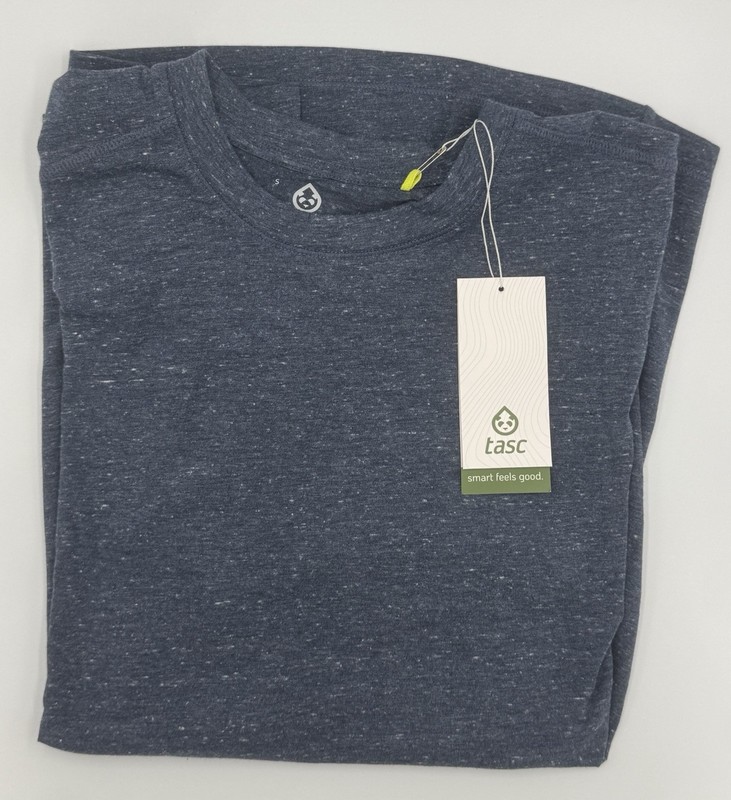 Tasc Men's Recess Tech Short Sleeve T Navy Heather Bamboo Size Small gallery